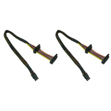 2X HDD Power Cable Right-Angle 15 Pin X2 to 6 Pin ATX Adapter for Inspiron 3653 3650 Series
