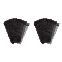 60Pcs Black Organza Wine Bottle Bags, Sheer Mesh Bottle Gift Pouches Wine Covers Dresses with Drawstring for Halloween
