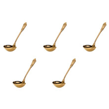 5X Cuchara de Sopa de Acero Inoxidable 304, Herramienta de Cocina, Accesorios de Cocina, Vajilla de Cuchara Dorada, Cuchara para Servir Sopa Chapada