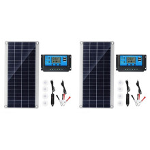 2X 30W Flexibla Solpaneler Solceller för Bil Husbil BåT Hemtak SkåPbil Camping Solar Batteri, 10A Solar Controller Module