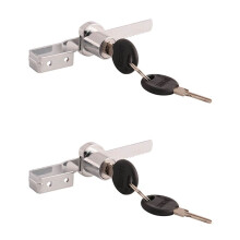 2X Display Case Lock Sliding Glass Door Ratchet Lock Security Glass Cabinet Lock with 4 Keys
