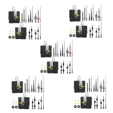5 set 32mm Long Shaft DIY Quartz Clock Movement Mechanism with 5 Different Pairs Hands Wall Clock Repair Parts