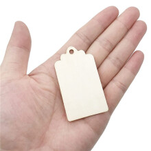 200 Pcs Wood Tag, 2.7 x 1.5 Inch Unfinished Wooden Tags with Hole,for Hanging & Wedding Decor, Projects