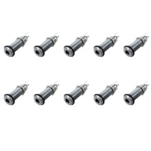 10pcs 1/4 Inch Chrome Cylinder Flush Mount Jack for Electric Guitar Bass