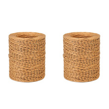 2pcs 1.0mm Light Brown Floral Bind Wire Wrap Twine Handmade Iron Wire Paper Rattan for Flower Bouquets (Length: 210M)