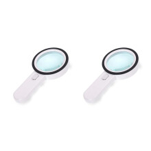 2pcs Magnifying Glass 20X, Large Magnifier with Light, LED Illuminated Handheld, Premium High Power Magnifying Glass