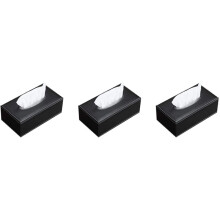 3X Leather Tissue Box Cover, Face Tissue Box, Modern Napkin Storage Box, Car Towel Box, Car PU Leather Drawer