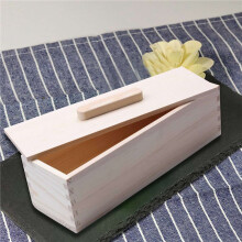3X Moule à Savon En Bois Rectangulaire avec Outil de Moule de Savon de Pain de Couverture de Revêtement de Silicone Moule de Bougie de Savon DIY de