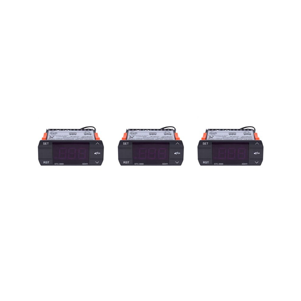 3X Stc-3000 110V-220V 30A Press Digital Temperature Controller Thermostat With Sensor Controlling Tool 4711473626142