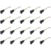 20X Interruttore Un Pulsante 12V Un 4 Poli con Luci di Sfondo Un LED per Fendinebbia Barra Luminosa Un LED DRL (33X22mm)