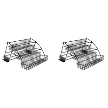 2X Estante de Especias Abatible de Metal de 3 Niveles - Organizador de Estante de Almacenamiento de Cocina Retráctil de Gran Capacidad de Fácil