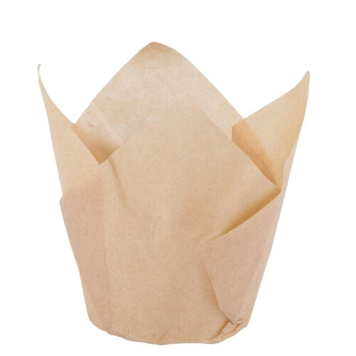 2000Pcs Tulip Cupcake Baking Cups, Muffin Baking Liners Holders, Rustic Cupcake Wrapper, Brown, White And Nature Color