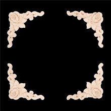 30 Stuks Hout Gesneden Muur Decor Bloemen Hout Gesneden Applique Hoek Decoratief voor Meubels Deur Kast Bed Decoraties