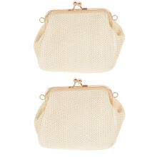 2X Small Crossbody Boho Borse per Le Donne Pochette da Sera Borse Hasp Borsa da Donna Female Straw Beach Rattan Borse da Donna (Khaki)