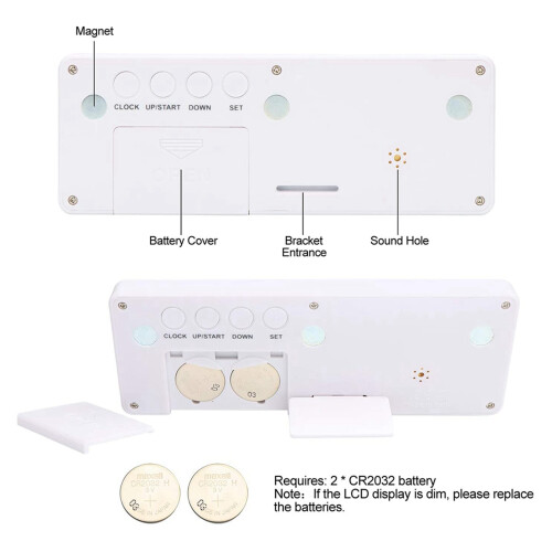 10X  Digital Countdown Days Timer Clock - 999 Days Count Down Clock Timer pour Graduation Lab Kitchen (Blanc) 2
