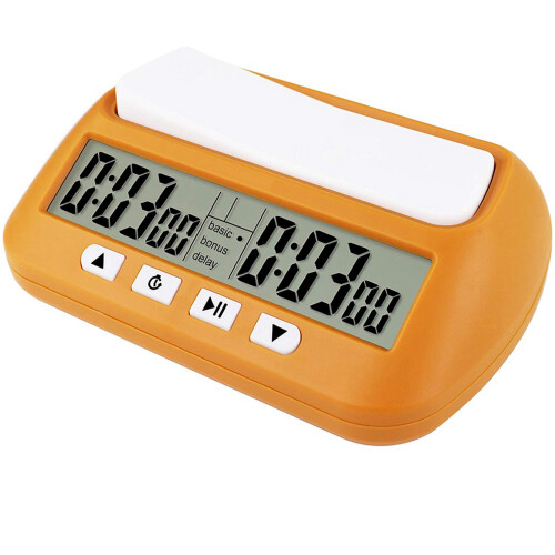 4X Orologio per Scacchi, Timer per Scacchi Digitale E Timer per Gioco, Orologio Professionale Portatile Multiuso 3-In-1 Giallo 1