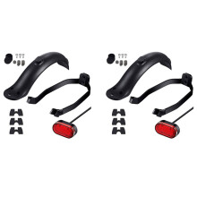2X Rear Mudguard and Bracket Accessory with Taillight Compatible with M365/M365 Pro Scooter with Screws and Screw Caps