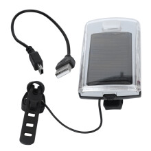 Safe and Durable Solar Rechargeable Bike Light Ultra Bright Bicycle Headlight with Multiple Light Modes USB Charging High Decibel Horn Emergency