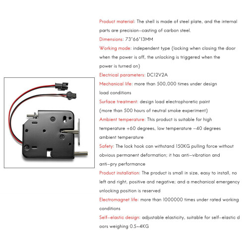 2X 12V 2A Intelligent Electronic Control Electromagnetic Lock,Locker Express Cabinet Lock, Access Control System Cabinet 2