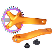 Aluminum Alloy Crankset For Single Speed Bicycles, Durable Design With Narrow Wide Teeth Pattern And Strong Shaft Strength For Reliable Performance