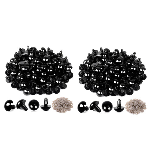 Olhos de Crochê de Segurança de Plástico 200 Peças a Granel com 200 Peças Arruelas para Artesanato de Crochê (0,24 Polegadas/6 mm)