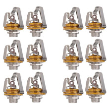 12 Pz 1/4 di Pollice 6.35mm Ingresso Stereo Jack Presa per Chitarra Elettrica Basso, Pickup per Chitarra Jack di Uscita, Parti di Chitarra