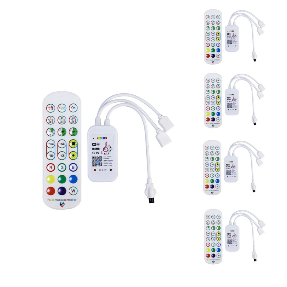 5X Tuya Wifi Rgb Controller For Led Strip Light 3528 2835 5050 Rgb Controler With 24Keys Remote Control 4714005823170