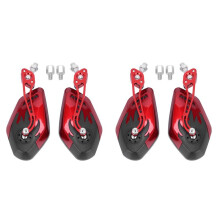 4 Teile Universal Motorrad Rückspiegel Motorrad 360 Grad-Umdrehung Motorrad Roller Seiten Spiegel 8/10 mm Schwarz + Rot