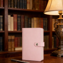 (Pink) PU Leather A6 Cash Book for Bills & Notes