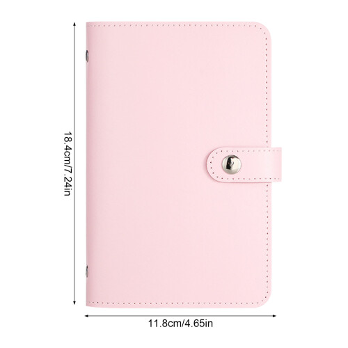 (Pink) PU Leather A6 Cash Book for Bills & Notes 2