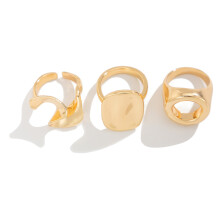 (Light Gold) Heavy Metal Open Rings Set - Holiday Gift