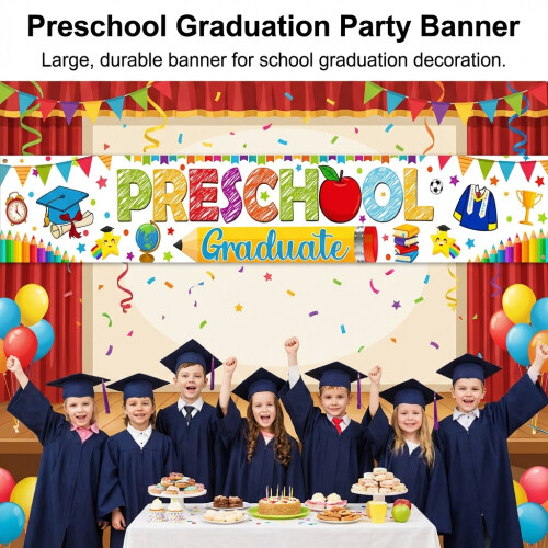 (200x45cm, 1) Bannière École HDPE Imperméable Déco