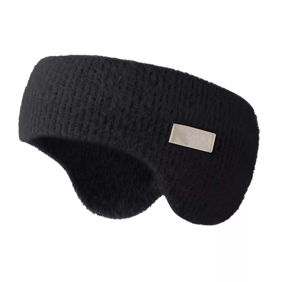 Dachuang Beauty (Black, Mink Hair) Winter Plush Ear Warmers For Hiking & Skiing