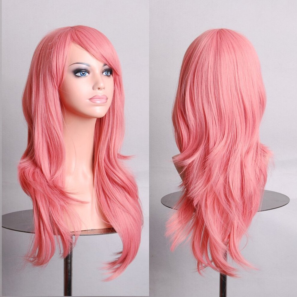Dachuang Beauty Unisex Pink Sexy 70Cm Curly Cosplay Wig For Women