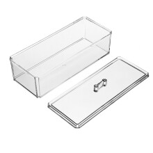 (Space With Cover) Clear Top Tea Bag Holder for Coffee & Sugar Packets