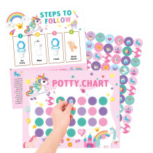 (Unicorn) Eco-Friendly Toilet Training Stickers for Kids - 50 Chars