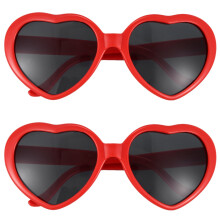 2X Fashion Joli Retro Cordiforme Lolita Lunettes Solaires Deguisement Reunion - Rouge