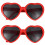 2X Gafas de  Forma de Corazon para Fiesta de Disfraces - Rojo 2