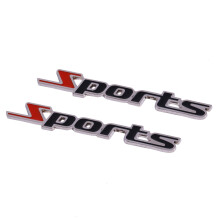 4 Pcs Black Red Metal Sports Letters Car Badge Sticker Emblem Decor