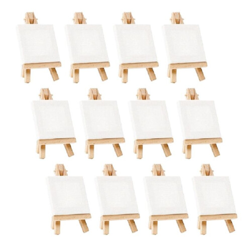 36 Peças  Cavalete para Artistas + 3 Polegadas x 3 Polegadas  Conjunto de Tela Pintura para Crianças Artesanato Faça Você Mesmo Desenho 1