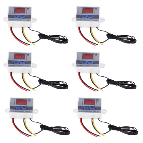 6X 220V Digital LED Temperature Controller 10A Thermostat Control  Probe New