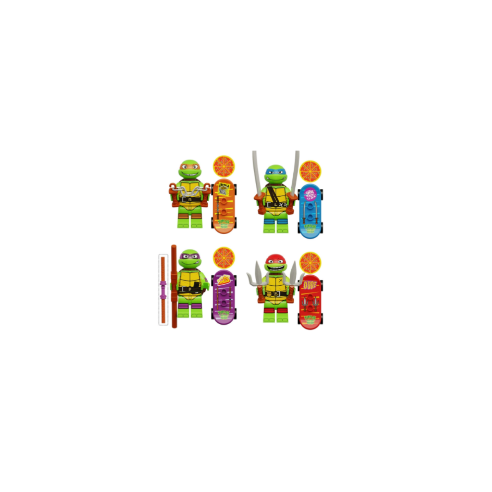 Enekio 4Pcs Teenage Mutant Ninja Turtles Fit Lego Minifigures Action Figure