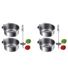 10Pack Stainless Steel Bird Feeder Set- Feeding Dish Cups Food Water Bowls Bird Food Holder