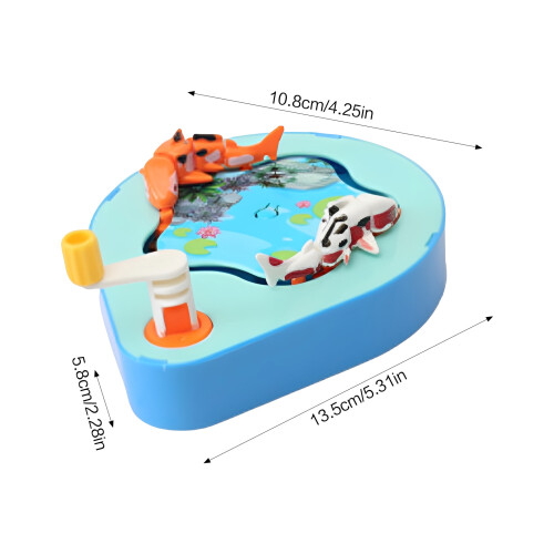 (Blue) Hand Crank Fish Toy for Kids - ABS Plastic 1