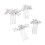 (Silver) Pearl Ceramic Flower Bridal Hair Comb Set 2
