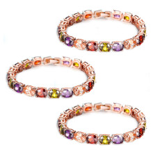 3X Bracciale Rigido A Catena con Catena Cubic Zirconia Regalo Da Donna Da Sposa, 18CM