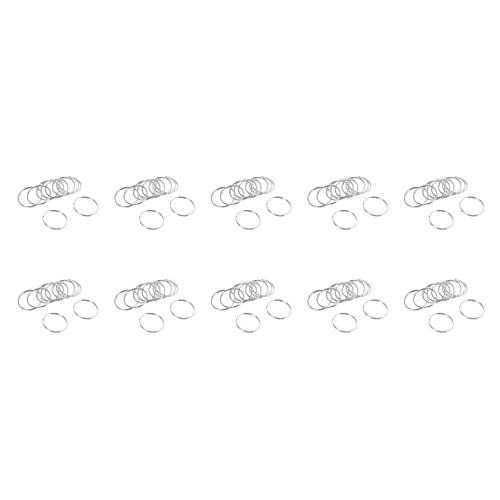 100X Quality 50mm Keyring Split Ring Set Heavy Duty Large Nickel Key Loop Sprung Hoop
