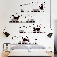 Musical Cat Wall Stickers for Kids Room Decor