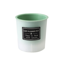 (White Outer Green, 80#) Matt PP Resin Planter for Succulents, 50 Char