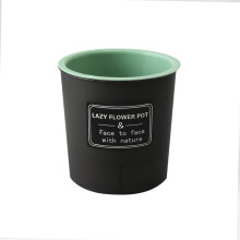 (Black Outer Green, 80#) Matt PP Resin Planter for Succulents, 50 Char